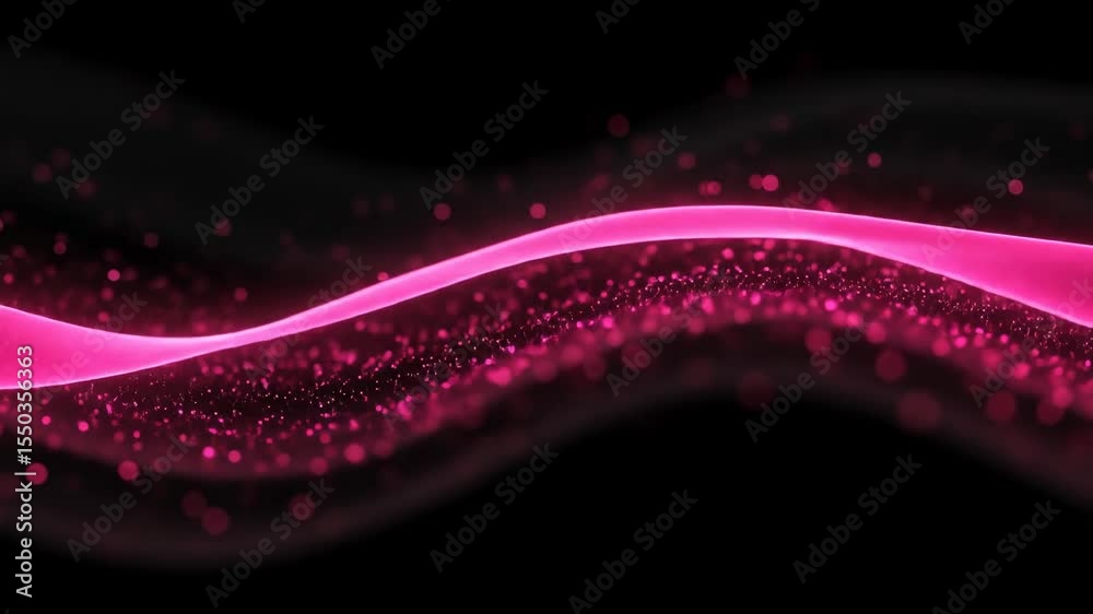 Fundo abstrato com ondas de pontos rosa brilhantes, fita rosa, motion design e vídeo footage









