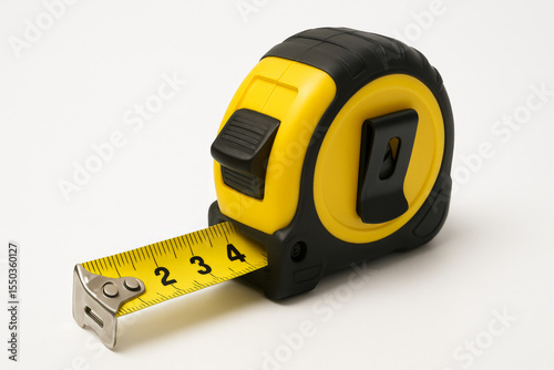 Yellow and Black Retractable Tape Measure Tool Partially Extended – Construction and DIY Concept

 photo