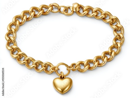 Wallpaper Mural Stunning gold chain bracelet featuring a heart charm that symbolizes love with a unique design element perfect for enhancing personal style and adding elegance to any outfit Torontodigital.ca