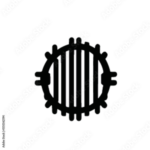 Black barbed wire fence in various shapes