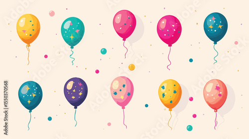 Festive Birthday Badges Celebration with Happy Decoration