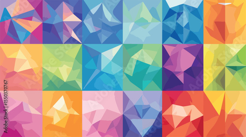 Colorful Geometric Figures for Backgrounds with Vibrant Colors
