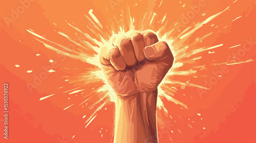 Empowering Multicultural People Hand Gesturing Power Sign Design