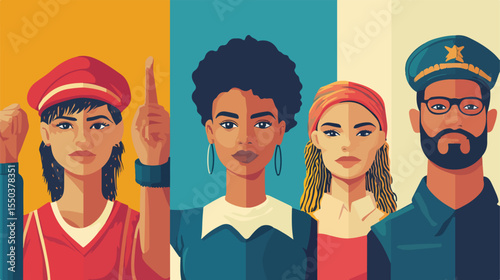 Revolutionary Flat Vector Icons Illustration
