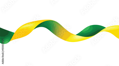 Brazil Flag in Ribbon Flat Vector Illustration