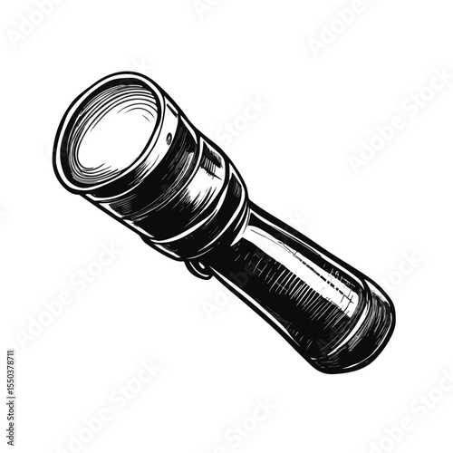 Flashlight Cartoon Vector Illustration