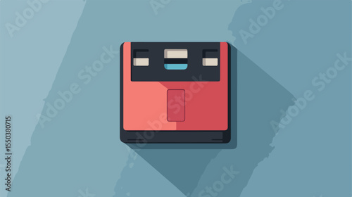 Retro Vector Illustration of Data Backup with Floppy Disk Icon