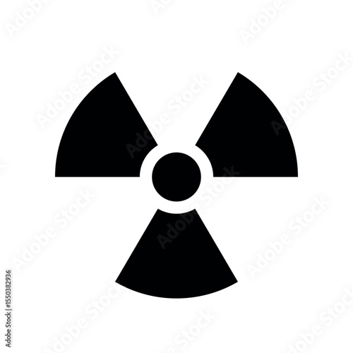nuclear sign, ISO 361 International ionizing radiation trefoil symbol, radioactive contamination vector icon