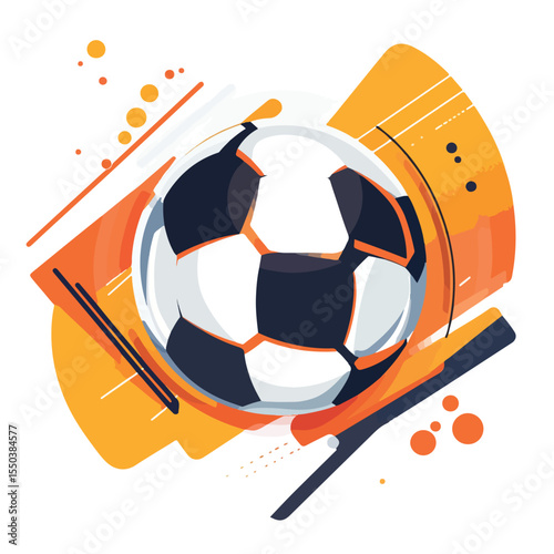 Dynamic Football Flat Vector Illustration for Sports Designs