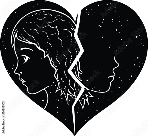 Broken Heart Silhouette