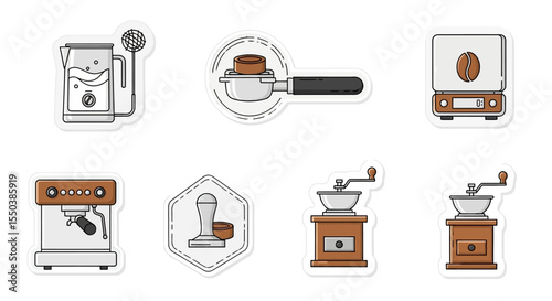 Coffee Making Equipment Stickers Espresso Machine, Grinder & More
