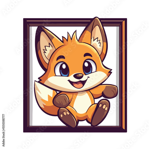 Playful Fox Cartoon Vector Illustration on White Background