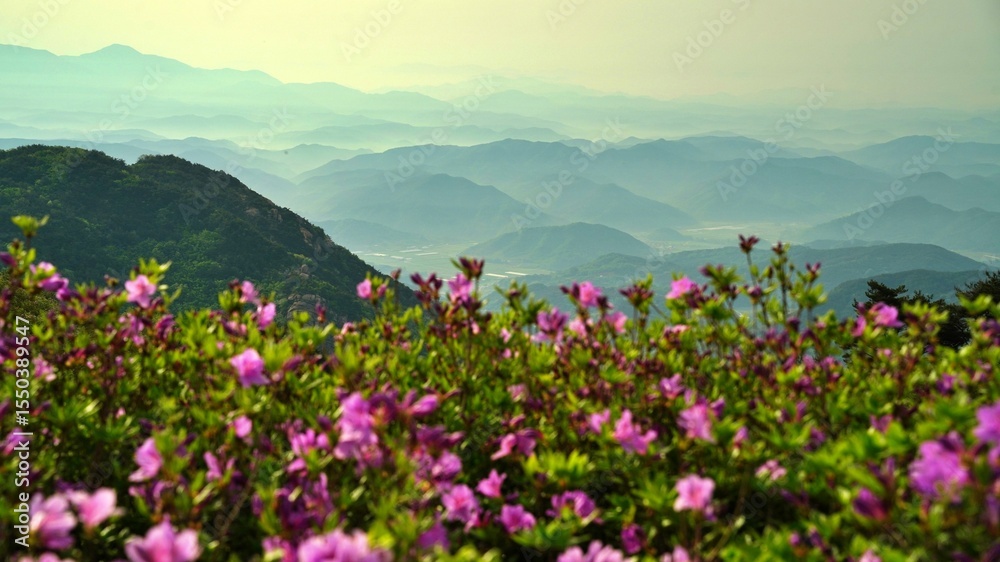 Obraz premium Beautifully blooming Hwangmaesan scenery