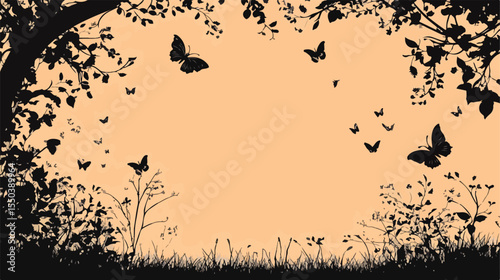 Nature Design Frame with Silhouette Creepers