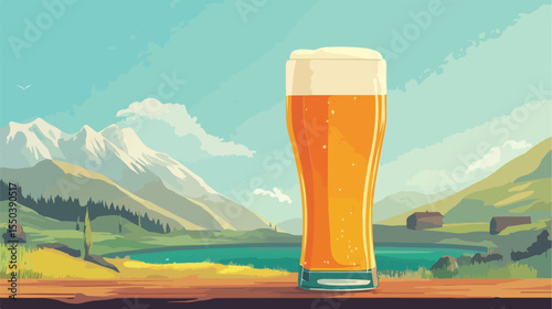Free Beer Flat Vector Illustration Centered