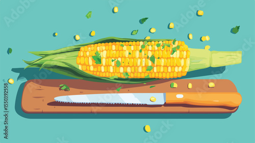 Fresh Organic Corn on the Cob - Healthy Food Concept