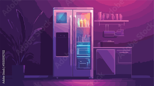 Modern Kitchen Appliance Technology Element in Fridge