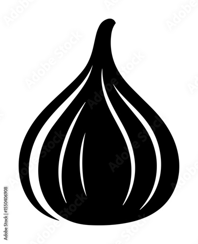 whole fig fruit icon in clean monochrome design