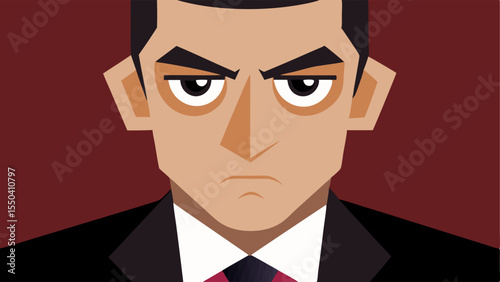 Closeup on Lawyers Face A closeup illustration of the lawyers face showcasing a determined expression with furrowed brows and intense eyes emphasizing their passion.