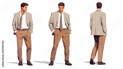 Stylish Smart Model Posing in Formal Clothing