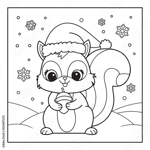 Bold & easy Cozy Christmas coloring book, black & white designs, line art vector illustration, coloring page, coloring book, holiday coloring book,  christmas, christmas vector, christmas line art