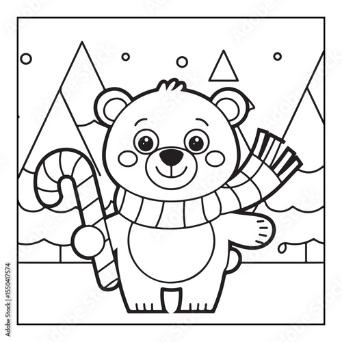 Bold & easy Cozy Christmas coloring book, black & white designs, line art vector illustration, coloring page, coloring book, holiday coloring book,  christmas, christmas vector, christmas line art