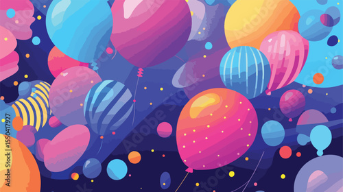 Modern Party Decorative Balloons Vector Illustration