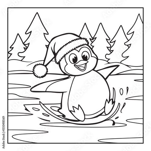 Bold & easy Cozy Christmas coloring book, black & white designs, line art vector illustration, coloring page, coloring book, holiday coloring book,  christmas, christmas vector, christmas line art