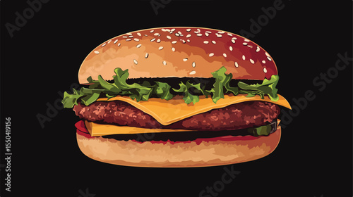 Delicious Fast Food Flat Vector Illustration