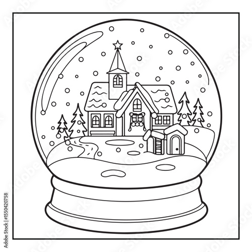 Bold & easy Cozy Christmas coloring book, black & white designs, line art vector illustration, coloring page, coloring book, holiday coloring book,  christmas, christmas vector, christmas line art