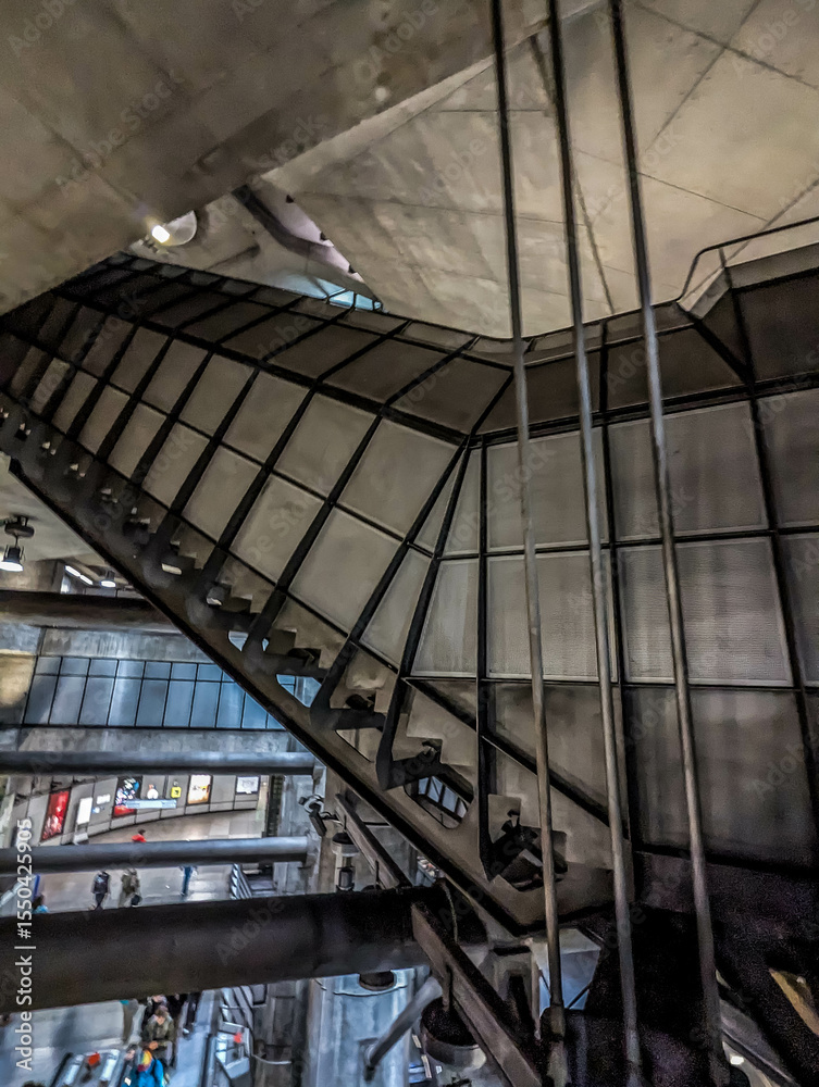 Fototapeta premium London Westminster underground tube station dystopian architecture