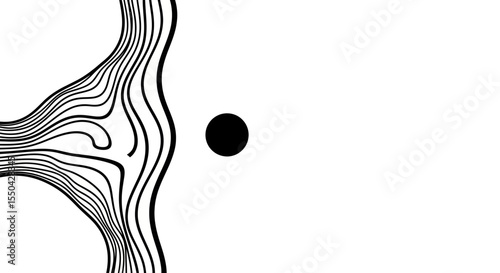 Abstract Black and White Line Art Brotherhood Concept Illustration