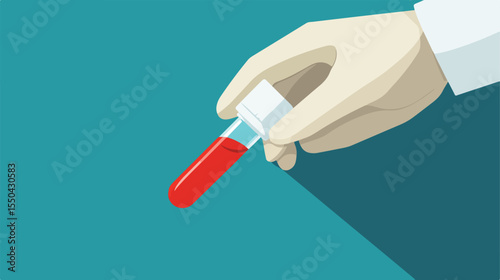 Professional Flat Style Doctor Hand Blood Glucose Test Icon