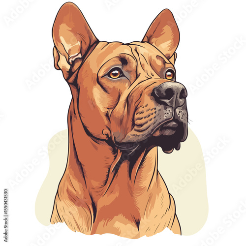 Funny Cartoon Dog Character in Hand-Drawn Style Illustration