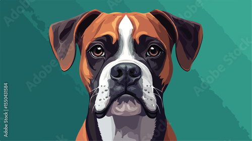 Flat Vector Illustration of Dog Head Animal Icon