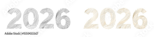 2026 AVEC LIGNES NOIRES ET DORÉES