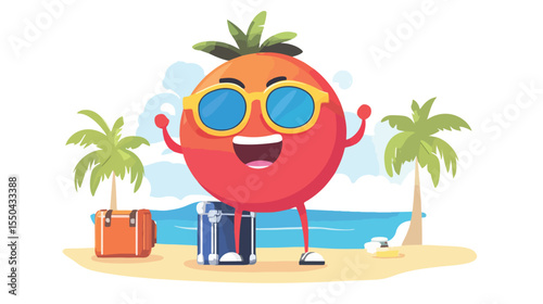 Dot Symbol Mascot Vacation Vector Illustration