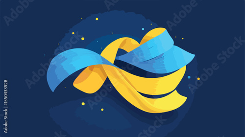 Down Syndrome Awareness Ribbon Flat Vector Illustration