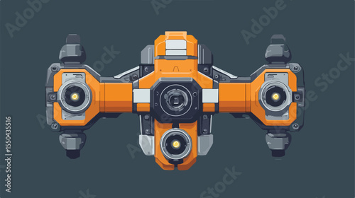 Flat Vector Illustration of Drone Technology Icon for Gadgets