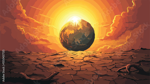 Global Warming Concept in Flat Vector Art