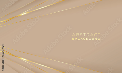 Stylish low poly golden lines lovely background design, blank space baige background