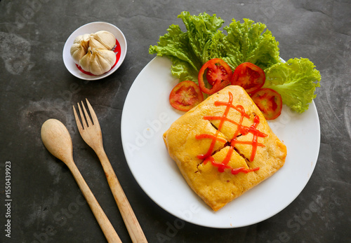 Cuadro en lienzo nasi goreng pattaya or Pattaya Fried Rice (Stuffed Omelette Fried Rice)
