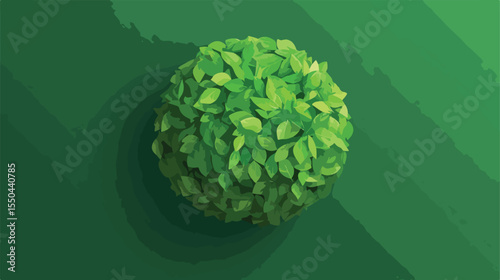 Green Leaves Plant Ecology Concept with Global Sphere
