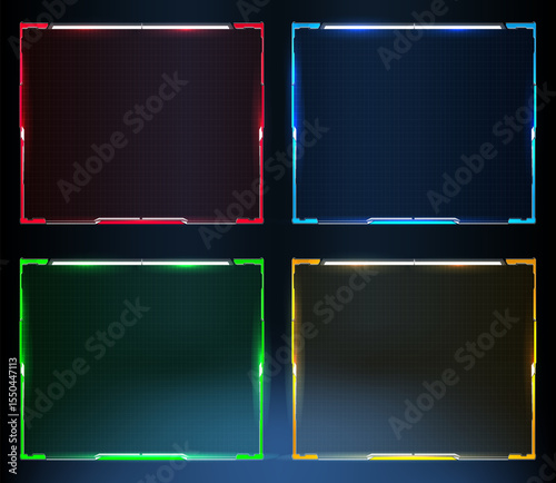 Colorful digital frames in various hues for online content creation and graphic design.