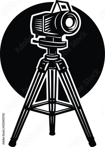 Silhouette of a Camera Tripod