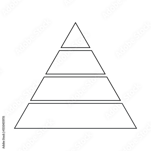Triangle Pyramid Chart Template Diagram Graph. Level of Triangular Pyramid.
