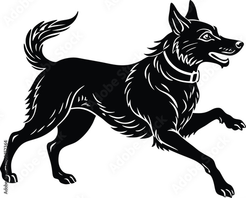Silhouette of a Dog Running