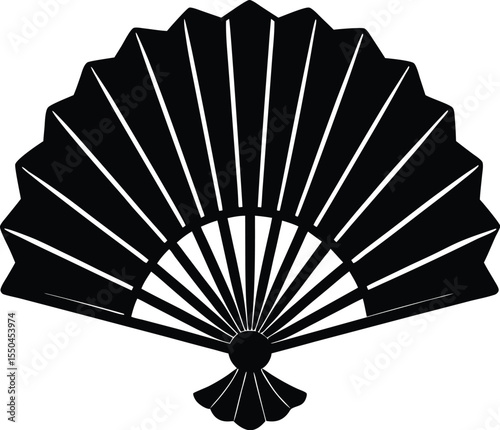 Silhouette of a Hand Fan