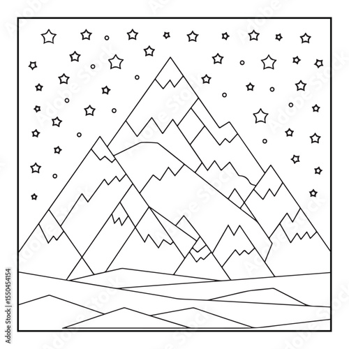 Bold & Easy Cozy winter coloring book pages, line art vector illustration, black and white designs, coloring book for all ages, coloring pages, winter, Whimsical illustration 