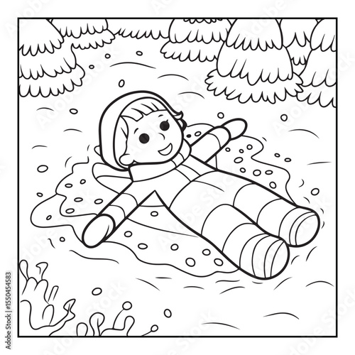 Bold & Easy Cozy winter coloring book pages, line art vector illustration, black and white designs, coloring book for all ages, coloring pages, winter, Whimsical illustration 